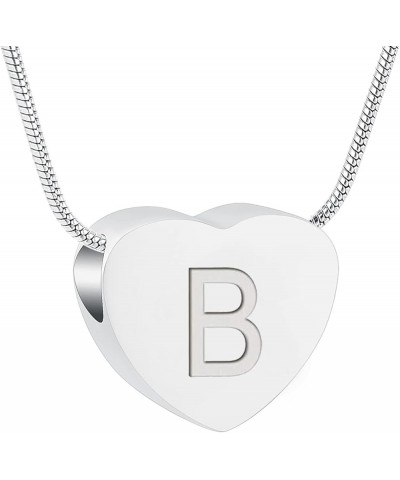 26 letters Silver Tiny Love Heart Initial Letter Urn Necklaces Personalized Alphabet Letter Urn Pendant Cremation Jewelry for...