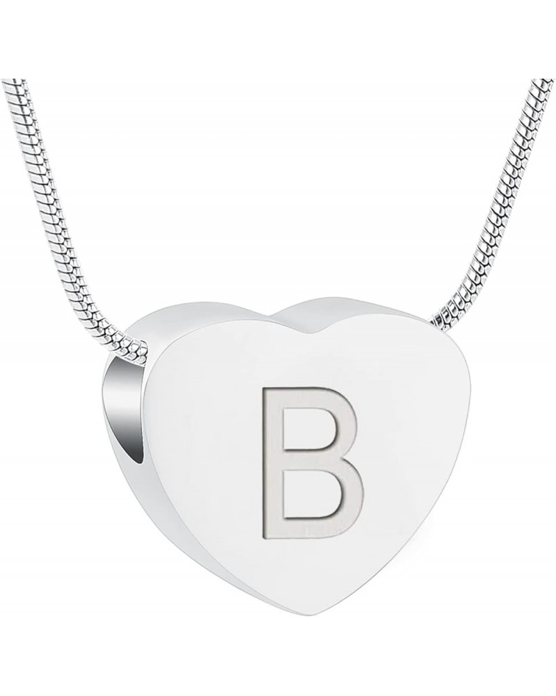 26 letters Silver Tiny Love Heart Initial Letter Urn Necklaces Personalized Alphabet Letter Urn Pendant Cremation Jewelry for...