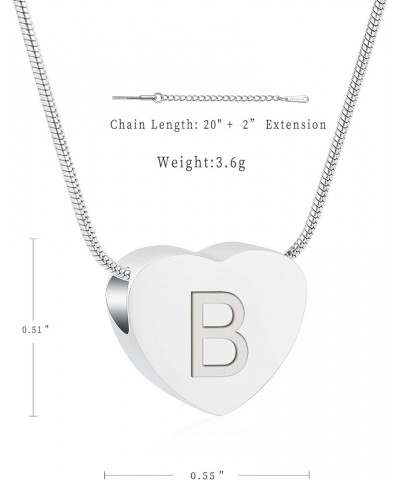 26 letters Silver Tiny Love Heart Initial Letter Urn Necklaces Personalized Alphabet Letter Urn Pendant Cremation Jewelry for...