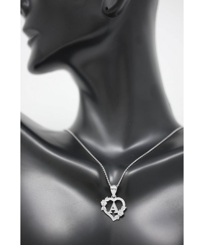 14k Initial Heart Pendant Necklace for Women in White Gold 22.0 Inches P $68.79 Necklaces