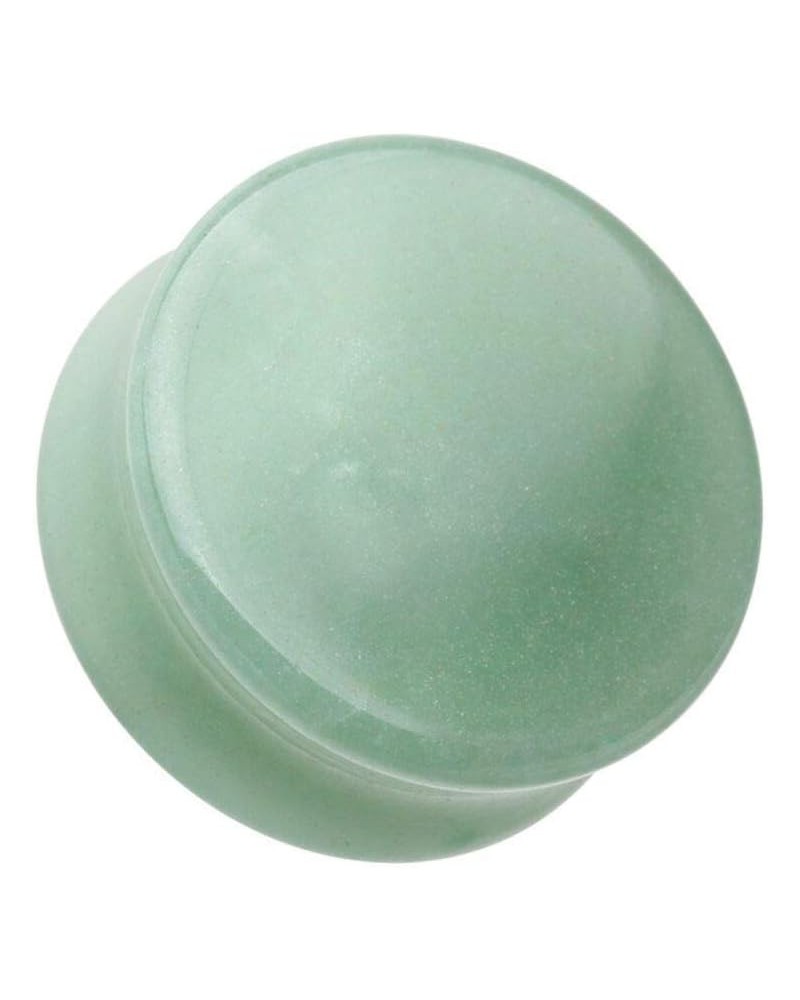 Green Jade Aventurine Natural Stone Double Flared Ear Gauge Plug 1" (25mm) $9.35 Body Jewelry