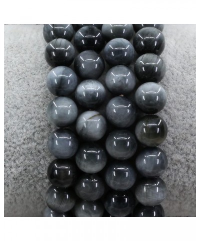 Gem Semi Precious Gemstones 8mm Round Beads Crystal Stretch Bracelet 7 Inch Unisex Black Hawk Eye Quartzite $6.62 Bracelets