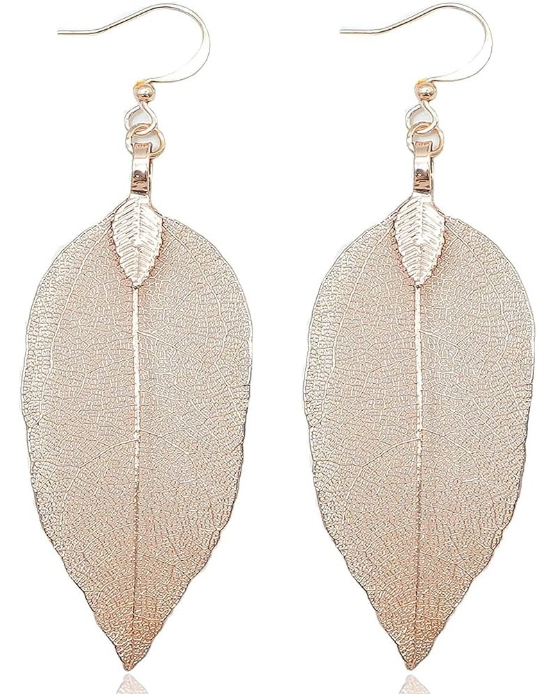 Alloy Leaf Eardrops Fashion Jewelry Dangle Drop Earrings For Women And Girls Gold $8.31 Earrings