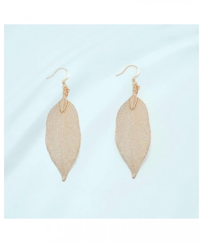 Alloy Leaf Eardrops Fashion Jewelry Dangle Drop Earrings For Women And Girls Gold $8.31 Earrings