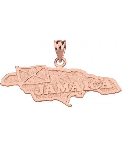 10K Yellow, White, or Rose Gold Jamaica Country Map Charm Pendant - Choice of Metal 10K Rose Gold $133.29 Necklaces