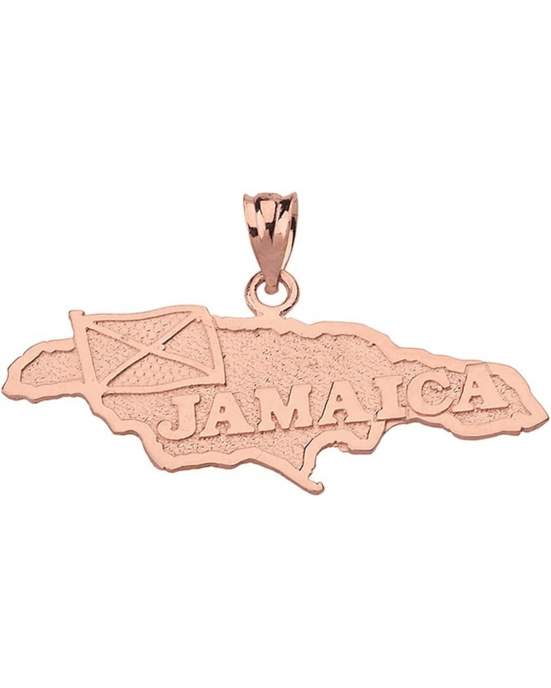 10K Yellow, White, or Rose Gold Jamaica Country Map Charm Pendant - Choice of Metal 10K Rose Gold $133.29 Necklaces