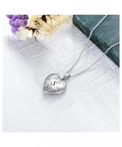 10K 14K 18K Solid White Gold/Plated Gold Locket Cameo Initial Heart Locket Necklace That Holds Pictures Personalized Photo Lo...