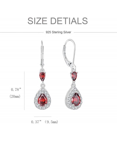 Drop Dangle Earrings 925 Sterling Silver Birthstone Leverback Earrings with 5A Cubic Zirconia Jewelry Gift for Women January,...