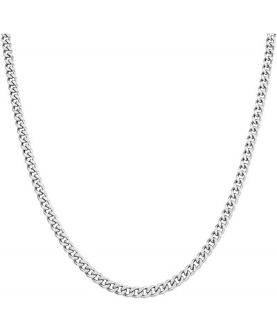 Stainless Steel Chain Necklace Silver for Men Women 16" - 30 3.8mm Curb Link $11.19 Necklaces