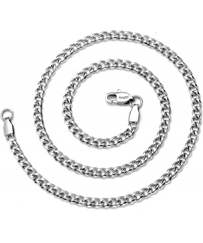 Stainless Steel Chain Necklace Silver for Men Women 16" - 30 3.8mm Curb Link $11.19 Necklaces