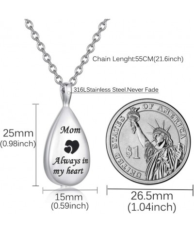 Cremation Urn Necklace for Ashes Urn Jewelry Always in My Heart Memorial Pendant with Fill Kit Mom $9.85 Necklaces