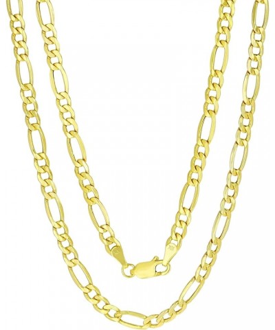 10k Yellow Gold 4.5mm Figaro Chain Link Pendant Necklace, Mens Womens Jewelry 16" 18" 20" 22" 24" 26" 28" 30 24 $172.12 Neckl...