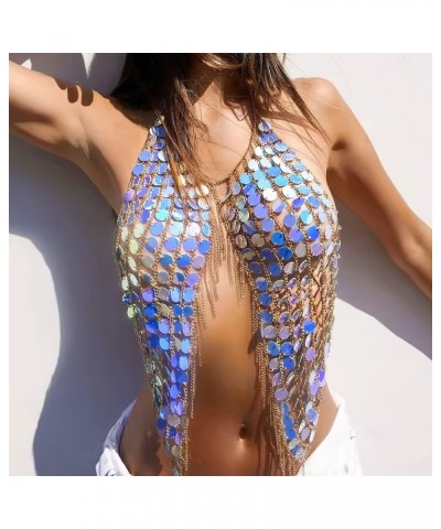 Women's Sexy Halter Backless Tank Top Bra Body Chain Necklace Tassels Party $12.80 Body Jewelry