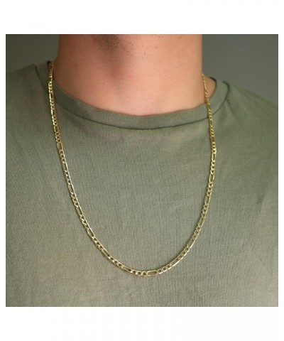 10k Yellow Gold 4.5mm Figaro Chain Link Pendant Necklace, Mens Womens Jewelry 16" 18" 20" 22" 24" 26" 28" 30 24 $172.12 Neckl...