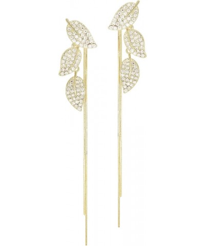 long gold chain tassel earrings - 14k gold plated brass anchor snake chain – with rhinestone zircon cat eyes gems - butterfly...