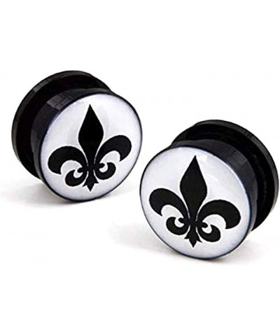 Pair Acrylic Screw on Fleur De Lis Ear Flesh Plugs Gauges Solid Tunnel Plugs (AP-547C-6MM) $12.17 Body Jewelry