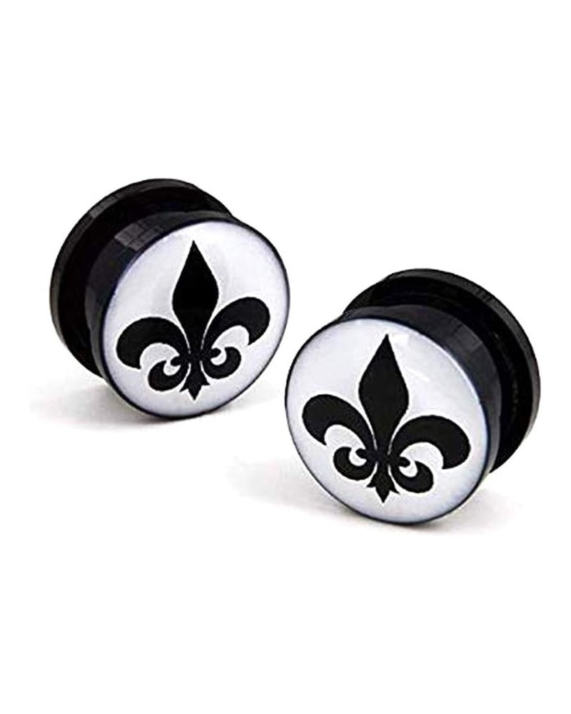 Pair Acrylic Screw on Fleur De Lis Ear Flesh Plugs Gauges Solid Tunnel Plugs (AP-547C-6MM) $12.17 Body Jewelry