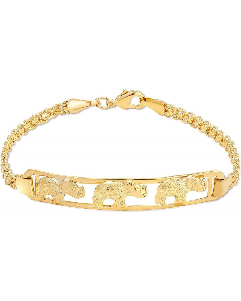 18K Gold Plated Elephant Bracelets Elephant Gifts For Women Elephant Jewelry Gold $9.17 Bracelets