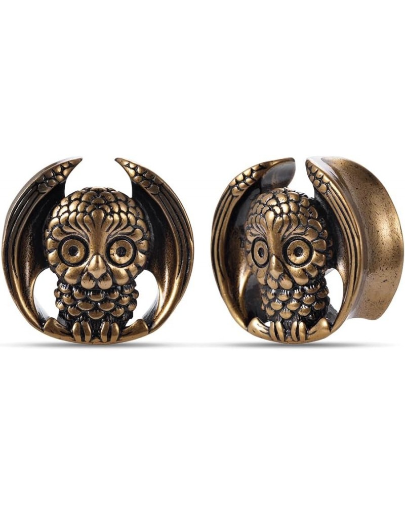 2PCS Owl Saddle Ear Gauges Tunnels Opening Ear Plugs Expander Earrings Stretcher Fashion Body Piercing Jewelry 0g-1"(8mm-25mm...