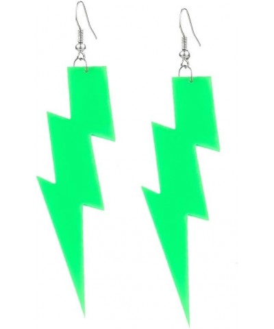 Simple Acrylic Hollow Lightning Bolt Dangle Earrings (green) $5.66 Earrings