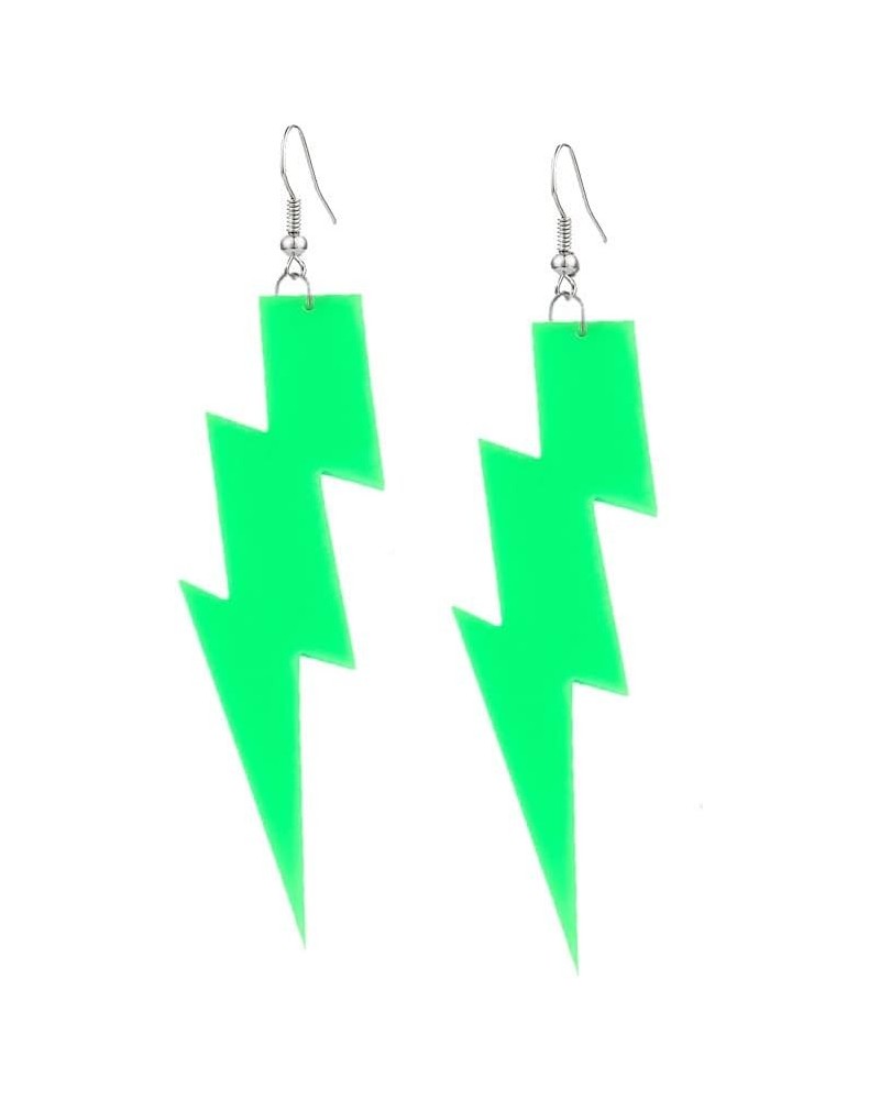 Simple Acrylic Hollow Lightning Bolt Dangle Earrings (green) $5.66 Earrings