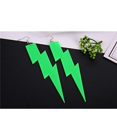 Simple Acrylic Hollow Lightning Bolt Dangle Earrings (green) $5.66 Earrings