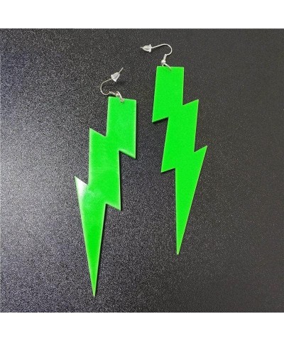 Simple Acrylic Hollow Lightning Bolt Dangle Earrings (green) $5.66 Earrings