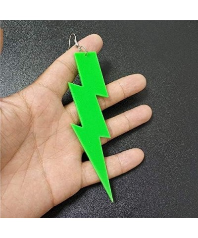 Simple Acrylic Hollow Lightning Bolt Dangle Earrings (green) $5.66 Earrings