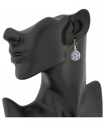 GlassOfVenice Murano Glass Millefiori Round Dangle Earrings - Silver $22.48 Earrings