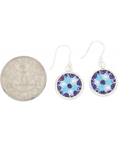 GlassOfVenice Murano Glass Millefiori Round Dangle Earrings - Silver $22.48 Earrings