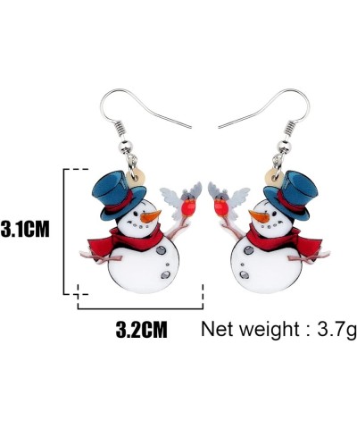 Cute Acrylic Cartoon Christmas Snowman Earrings Drop Dangle Decoration Costumes Jewelry For Women Girls Gift New Year Navy $6...