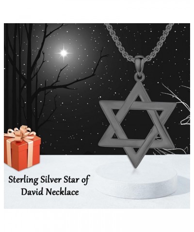 Classic Star of David/Evil Eye Horus Necklace S925 Sterling Silver Jewish Necklace for Men Women White Silver/Gold Plated Hex...