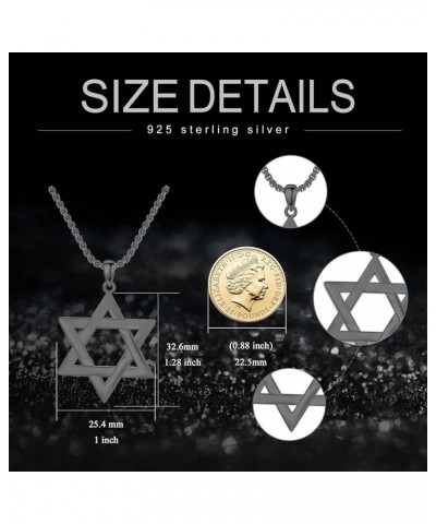 Classic Star of David/Evil Eye Horus Necklace S925 Sterling Silver Jewish Necklace for Men Women White Silver/Gold Plated Hex...