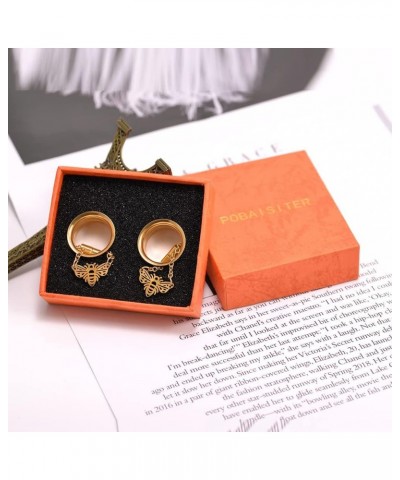 2PCS Stainless Steel Ear Gauges Tunnels Hollow Spider Bee Bat Chain Screw Fit For Men Women 6mm-25mm Gold 8mm(0g) $10.01 Body...