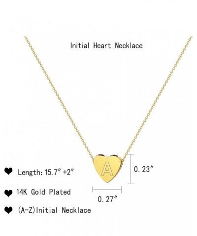 Initial Necklace for Women Trendy Gold Heart Initial Pendant Necklace Dainty Letter Necklace A-Z Letter Necklace Personalized...