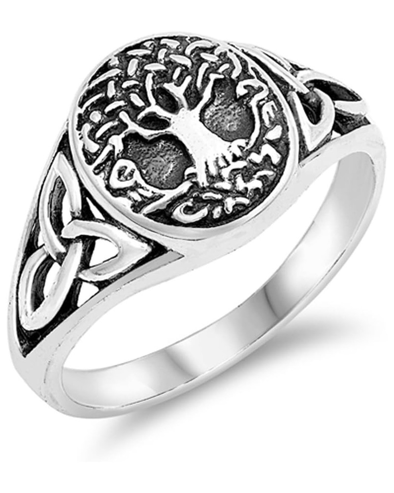 Antiqued Celtic Tree of Life Knot Filigree Ring Sterling Silver Band Sizes 5-10 $12.93 Rings