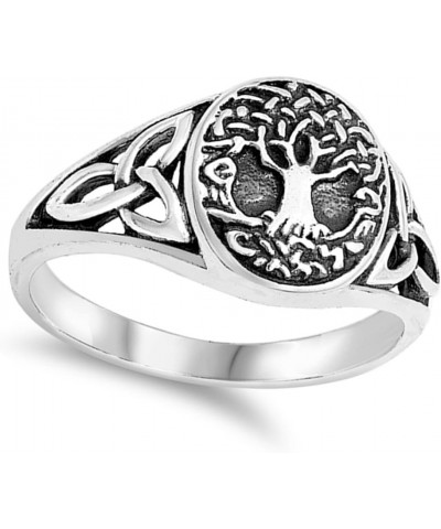 Antiqued Celtic Tree of Life Knot Filigree Ring Sterling Silver Band Sizes 5-10 $12.93 Rings