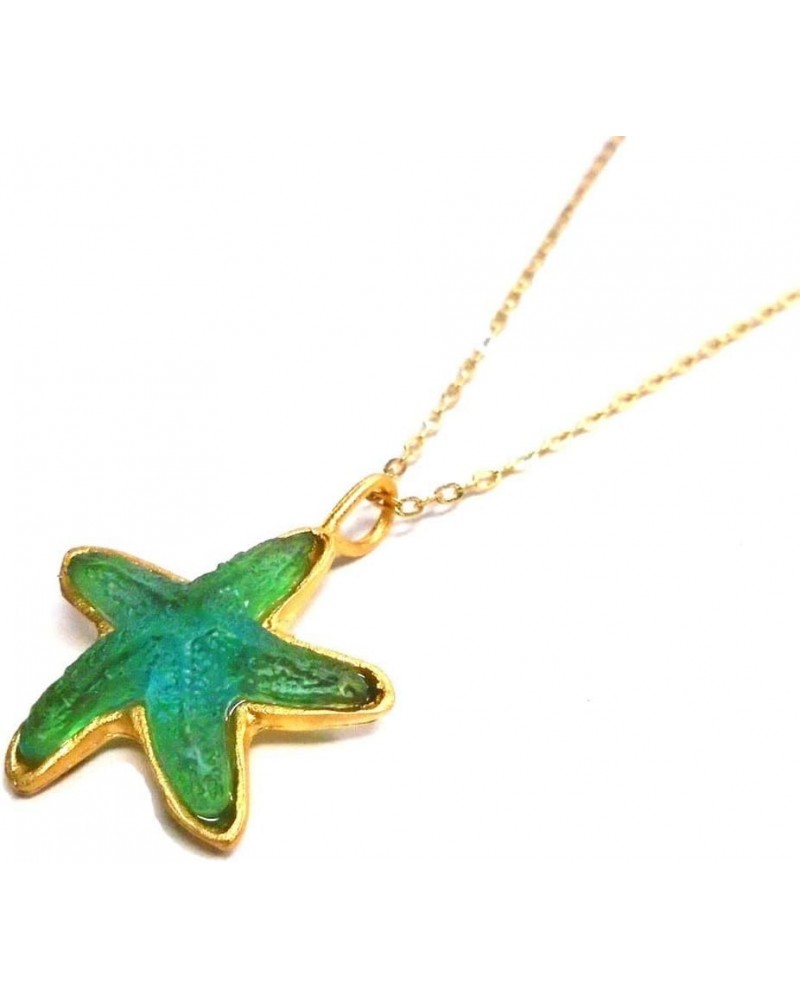 Michael Vincent Michaud- Glass "Starfish Pendant Necklace" in Teal $28.91 Necklaces