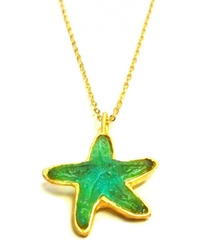 Michael Vincent Michaud- Glass "Starfish Pendant Necklace" in Teal $28.91 Necklaces