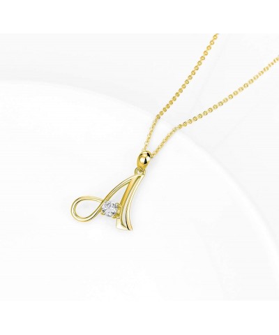 Initial Necklace Sterling Silver Letters 26 Alphabet Pendant Necklace Jewelry Letter A Gold Plated $14.70 Necklaces