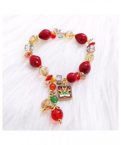 Year Of The Dragon Bracelets Red Bead Bracelets Colorful Crystal Beaded Stone Bracelets Good Luck Charm Jewelry Gift For Men ...