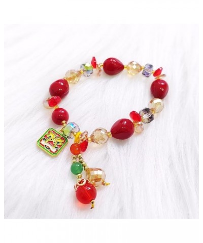 Year Of The Dragon Bracelets Red Bead Bracelets Colorful Crystal Beaded Stone Bracelets Good Luck Charm Jewelry Gift For Men ...