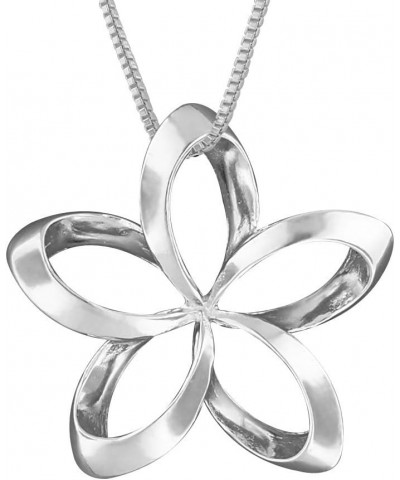 Sterling Silver 24mm Open Plumeria Pendant Necklace, 16+2" Extender 1. Sterling Silver $25.64 Necklaces