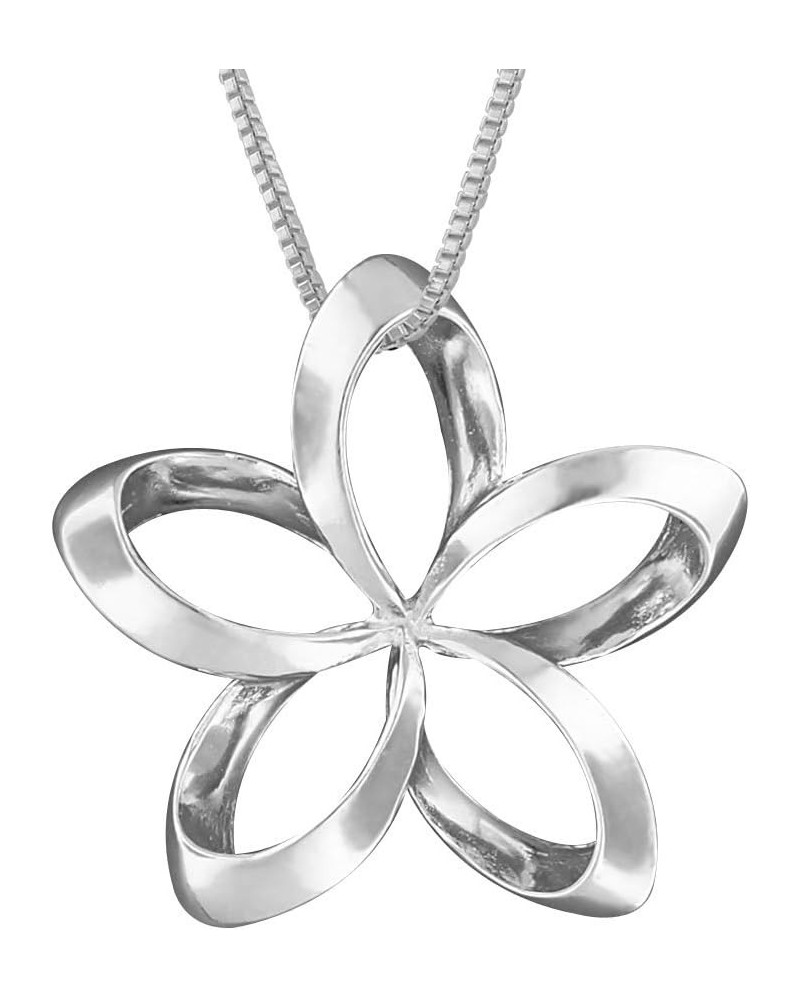 Sterling Silver 24mm Open Plumeria Pendant Necklace, 16+2" Extender 1. Sterling Silver $25.64 Necklaces