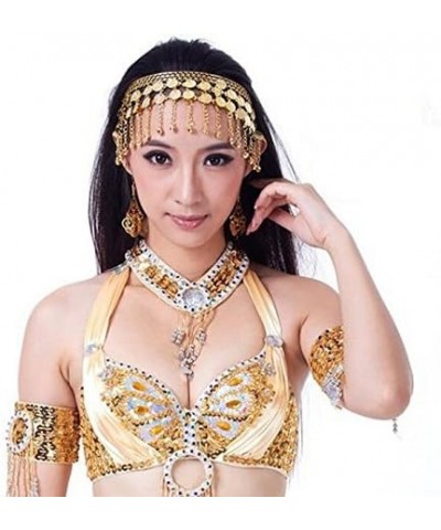 Belly Dance Gypsy Jewelry, Gold Necklace & Earrings & Tribal Headband Gold $7.58 Jewelry Sets