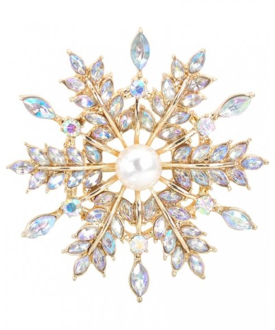 Crystal Winter Snowflake Brooch pins for Women Snowflake 3 $10.00 Brooches & Pins