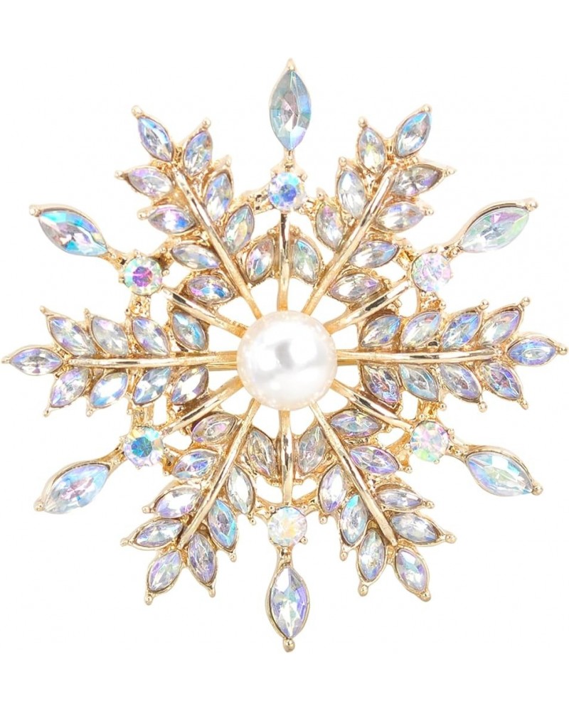 Crystal Winter Snowflake Brooch pins for Women Snowflake 3 $10.00 Brooches & Pins