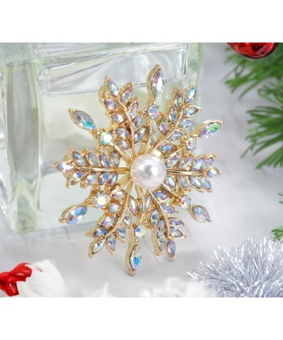 Crystal Winter Snowflake Brooch pins for Women Snowflake 3 $10.00 Brooches & Pins