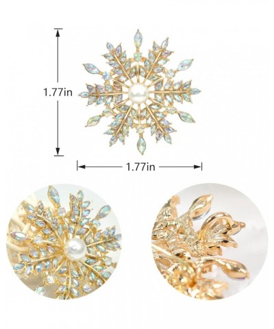 Crystal Winter Snowflake Brooch pins for Women Snowflake 3 $10.00 Brooches & Pins