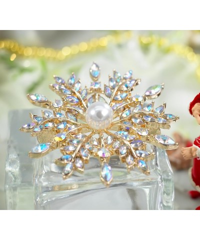 Crystal Winter Snowflake Brooch pins for Women Snowflake 3 $10.00 Brooches & Pins